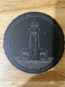 Slate Coaster Laser Engraved Lighthouse