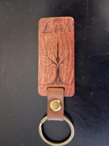 Wooden Keychain Laser Engraved Live with Nature Tree