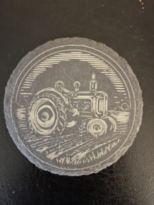 Slate Coaster Laser Engraved Farm Tractor